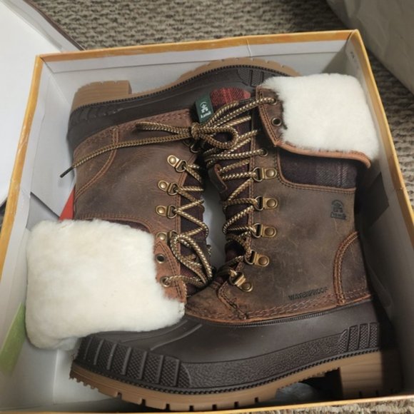 Kamik Sienna F2 Snow Boot Cuffed Plaid Snow Boot - Picture 4 of 11